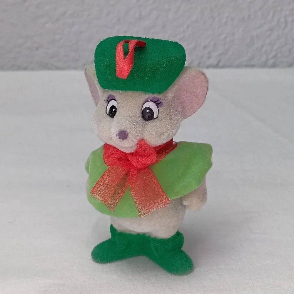 Vintage Disney Ornament 1990 Flocked Rescuers Down Under Miss Bianca 4 inch